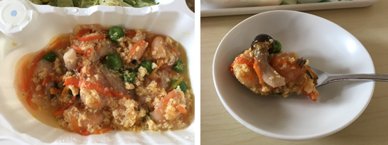 海老としめじの玉子とじ
