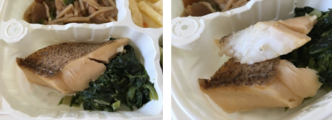 カレイの生姜煮、青菜炒め