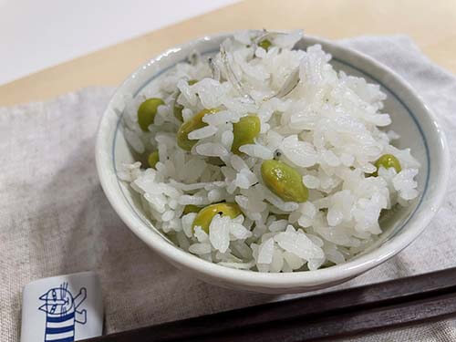 枝豆としらすの炊き込みご飯