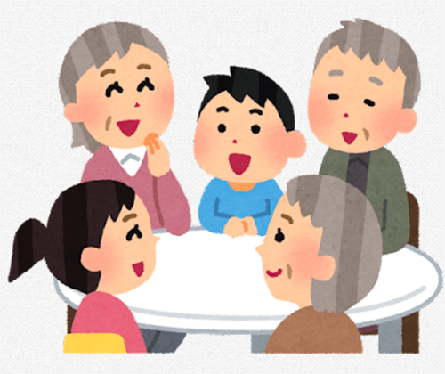 談笑する家族